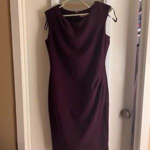 CALVIN KLEIN Womens Burgundy Sleeveless  Dress